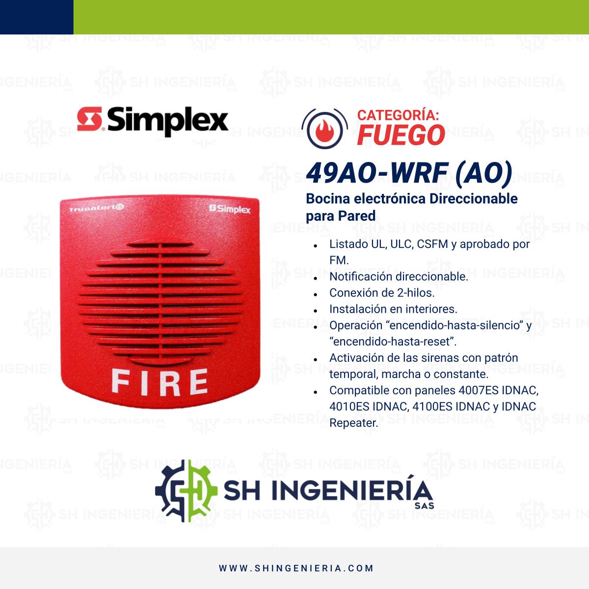 49AO-WRF (AO) Bocina electrónica: Direccionable para Pared | Simplex - Imagen 2
