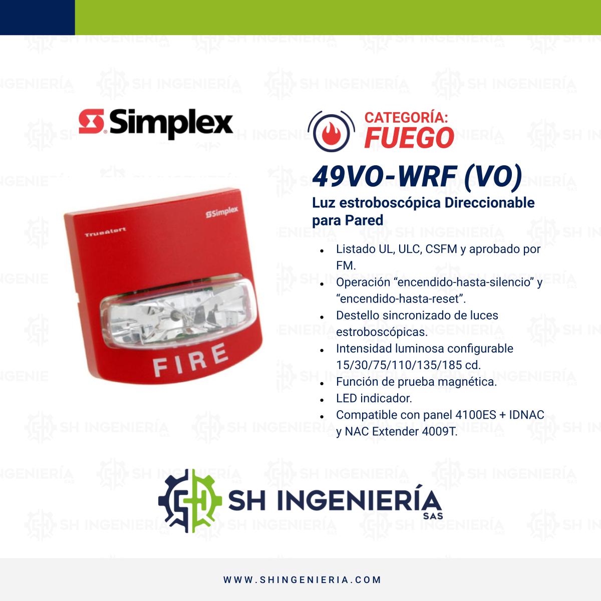 49VO-WRF (VO) Luz estroboscópica: Direccionable para Pared | Simplex - Imagen 2