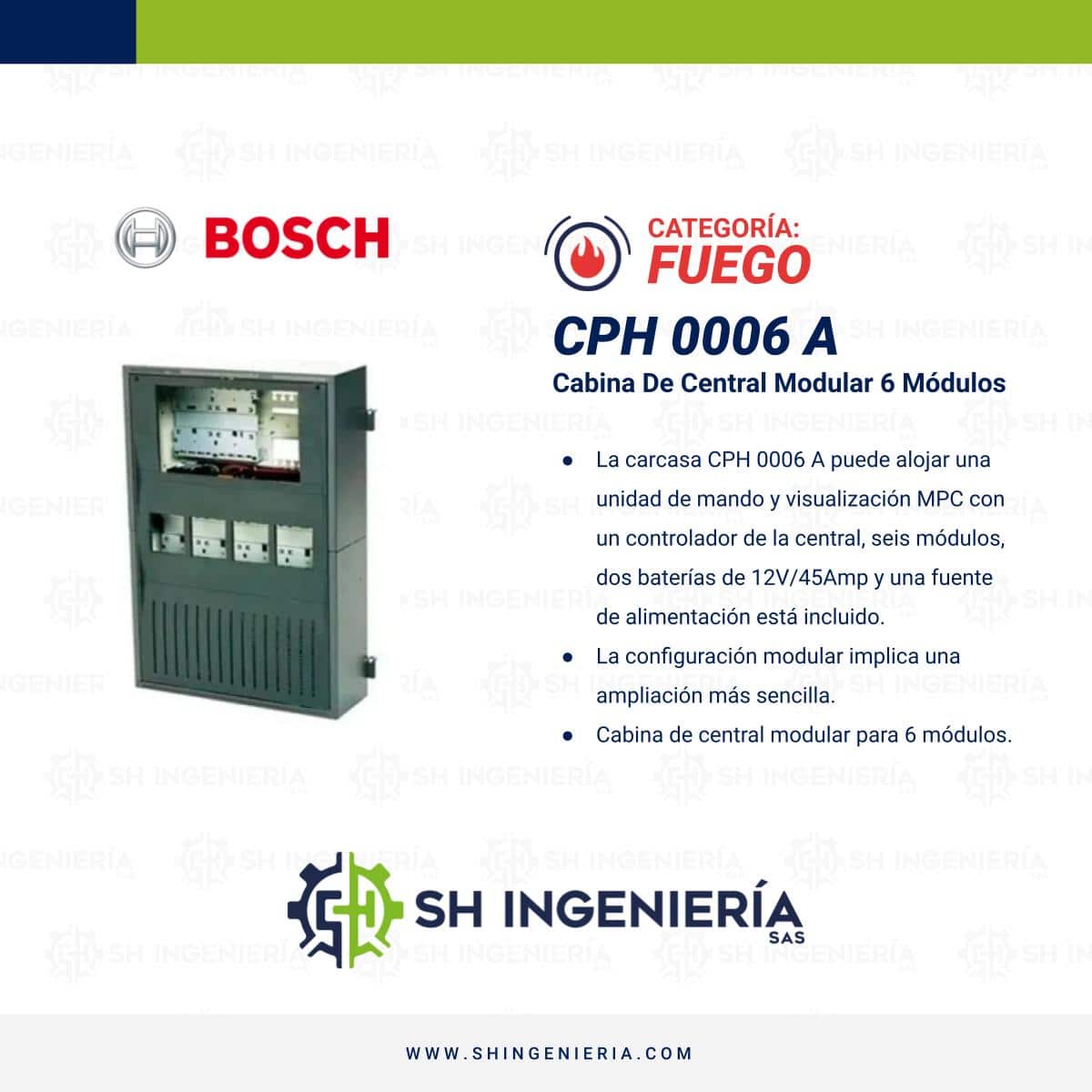 CPH 0006 A Cabina de central modular: Para 6 modulos montaje en bastidor | Bosch - Imagen 3