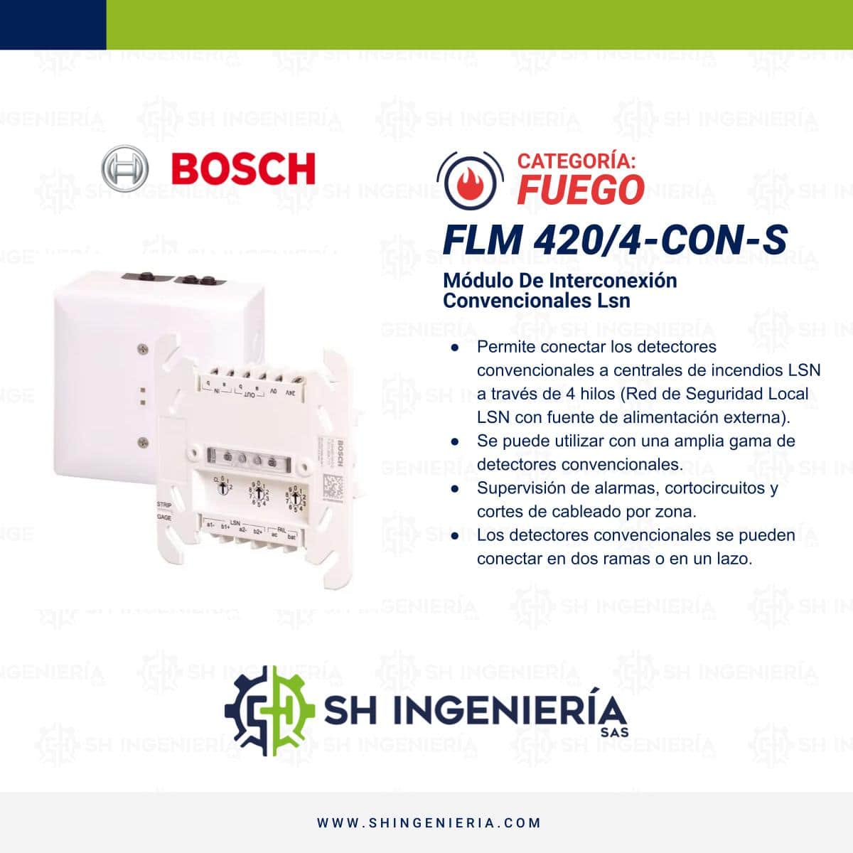 FLM 420 NAC S Módulos: Activación de dispositivos de señalización | Bosch - Imagen 3