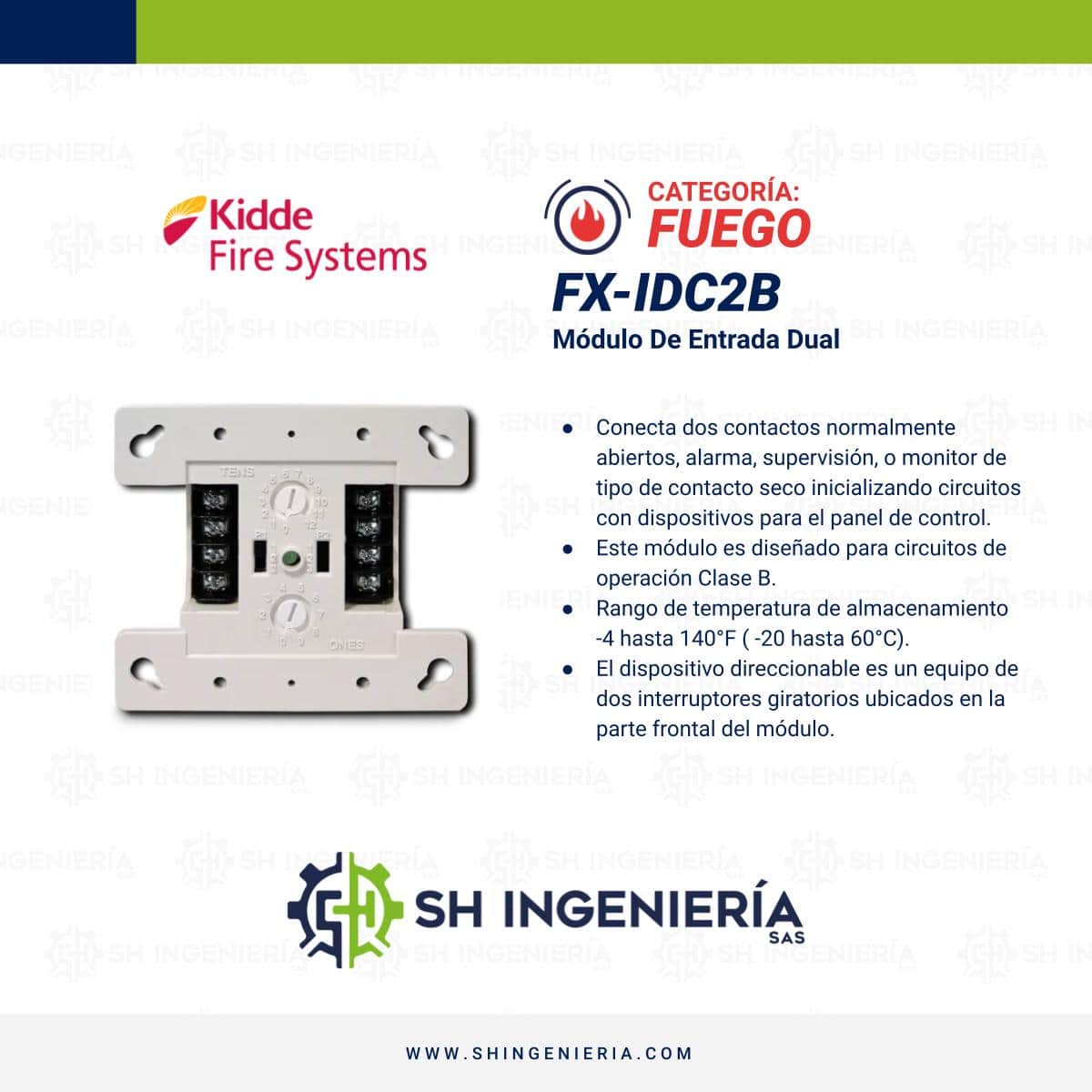 FX-IDC2B Módulo: Entrada dual | Edwards Kidde - Imagen 3