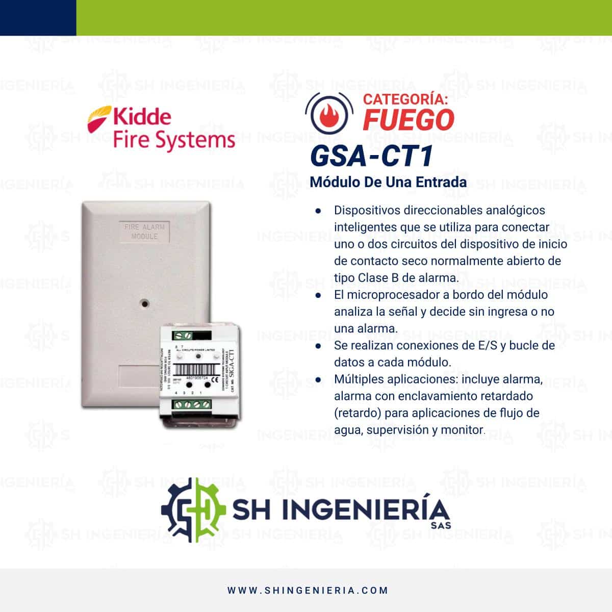 GSA-CT1 Módulo: Una entrada | Edwards Kidde - Imagen 3