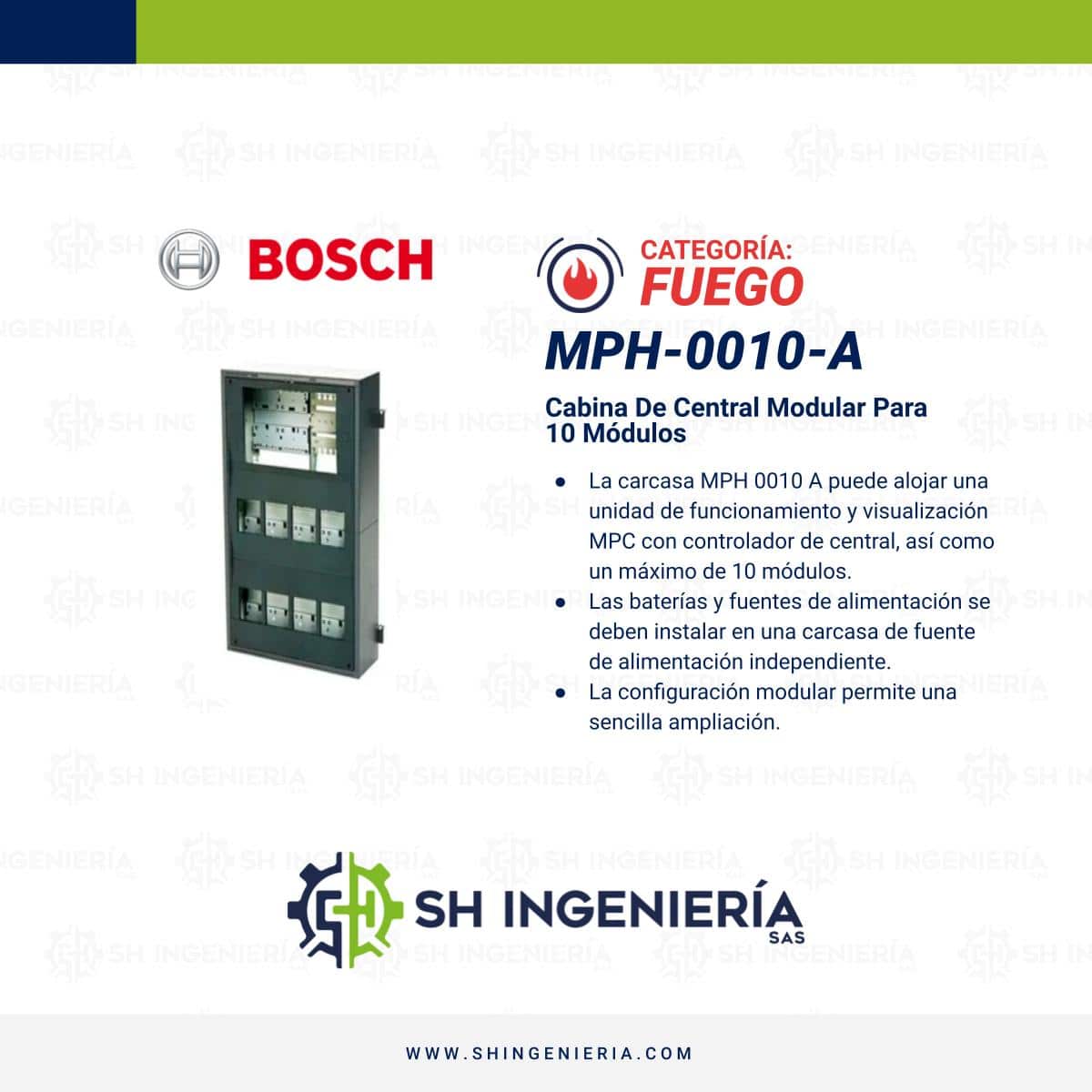 MPH 0010 A Cabina de central modular: Para 10 módulos montaje en bastidor | Bosch - Imagen 3
