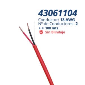 43061104 Cable de incendio: FPLR 2x18 x 100mts - Sin Blindaje | Honeywell