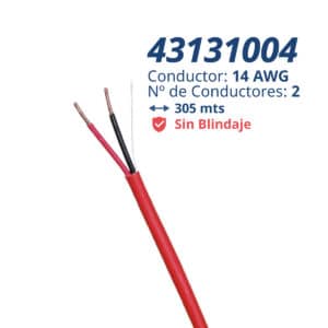 43131004 Cable de incendio: FPLR 2x14 x 305mts - Sin Blindaje | Honeywell