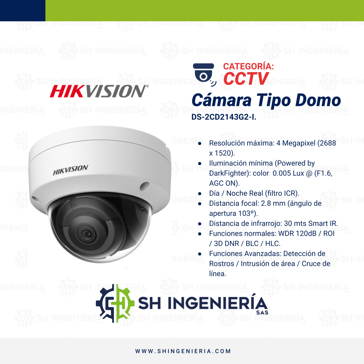 DS-2CD2143G2-I Cámara tipo: Domo | Hikvision - Imagen 3