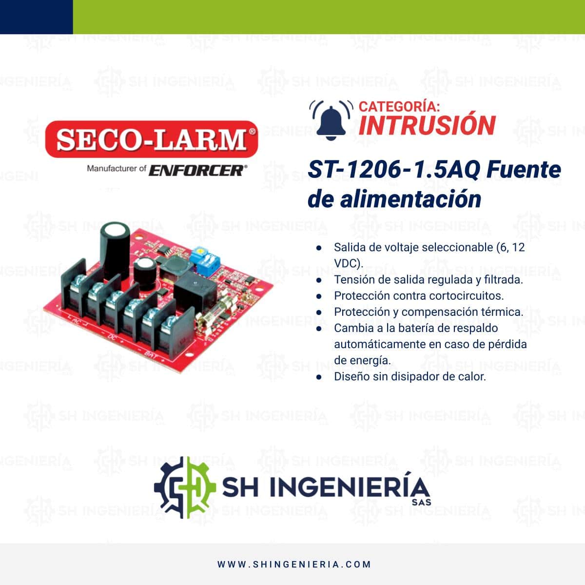 ST-1206-1.5AQ Fuente de alimentación | Seco-Larm - Imagen 2