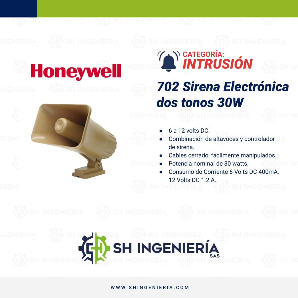 702 Sirena Electrónica dos tonos 30W | Honeywell - Imagen 3