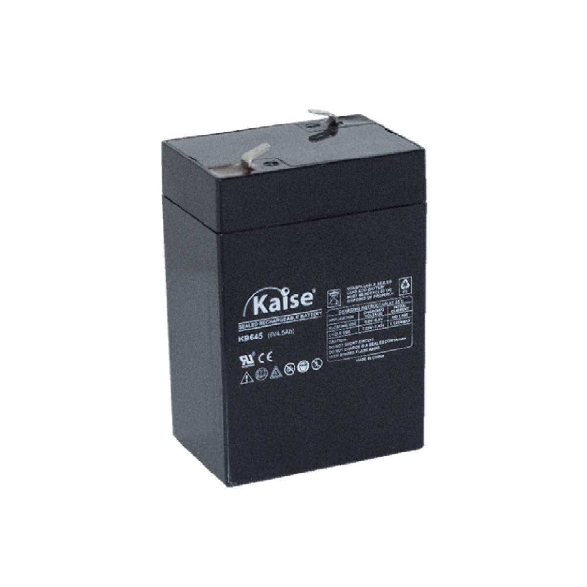 KB645 Batería Kaise tipo AGM: 6V 4.5Ah