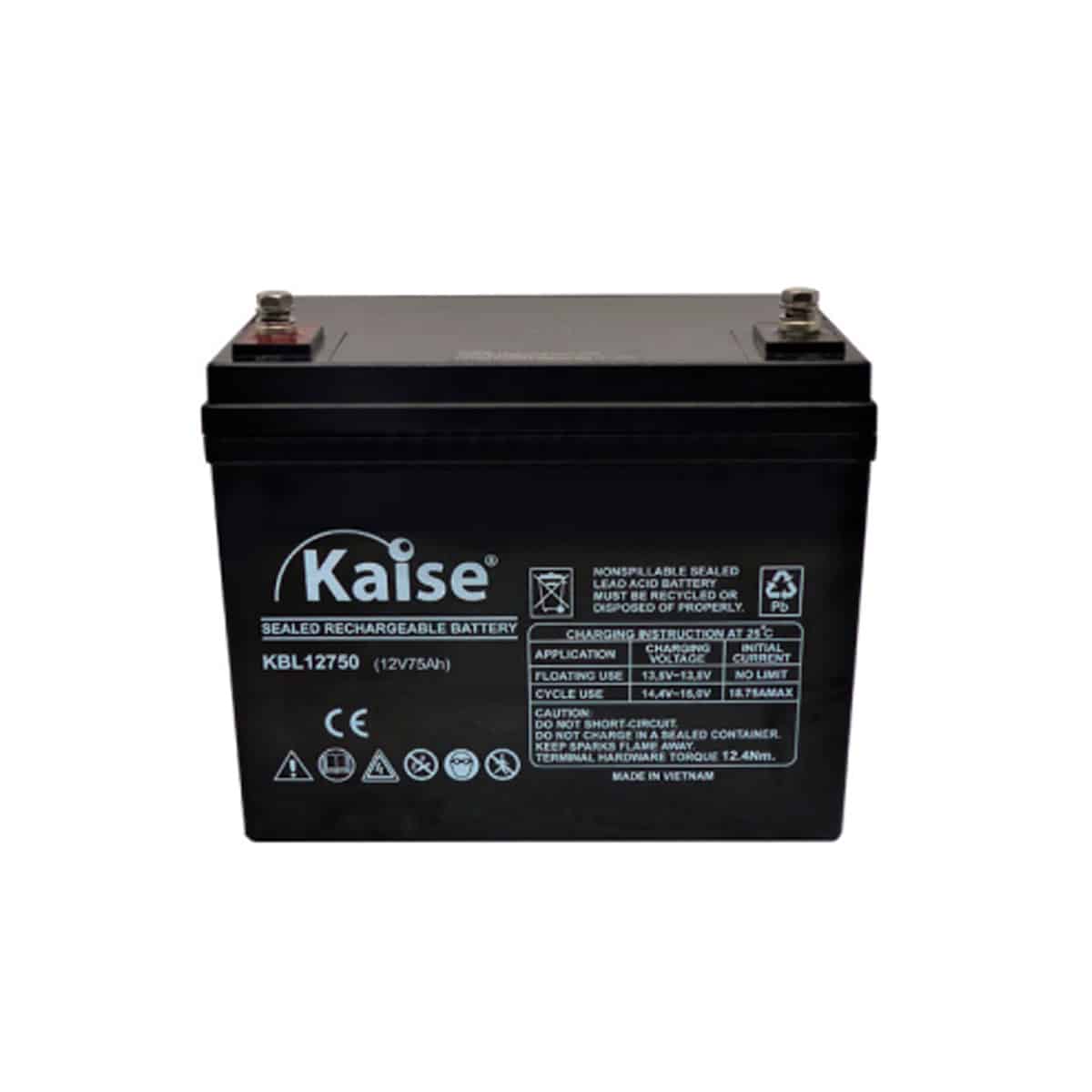 KBL12750 batería kaise tipo AGM: 12V 75Ah